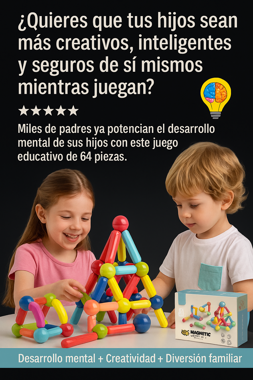 Bloques Magnéticos Premium 64 Piezas