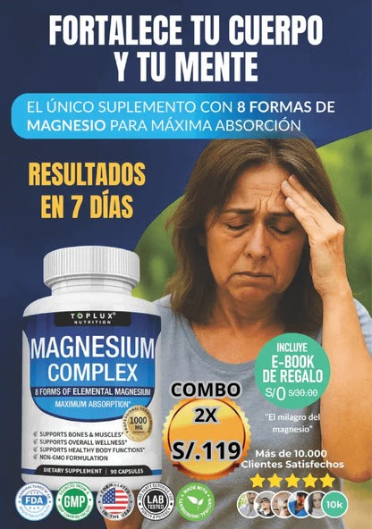 🧲 Magnesio Complex™ 8 en 1  (90 Cápsulas Original)